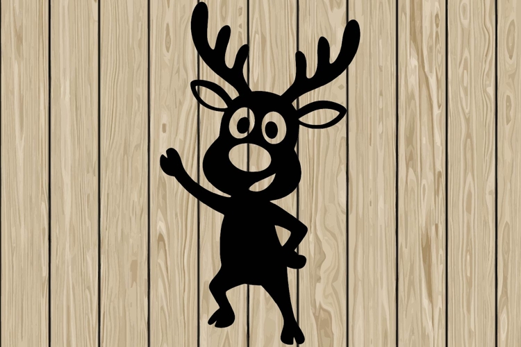 Funny reindeer stencil silhouette SVG