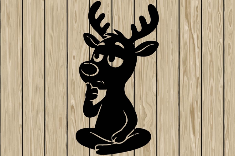 Funny reindeer stencil silhouette SVG