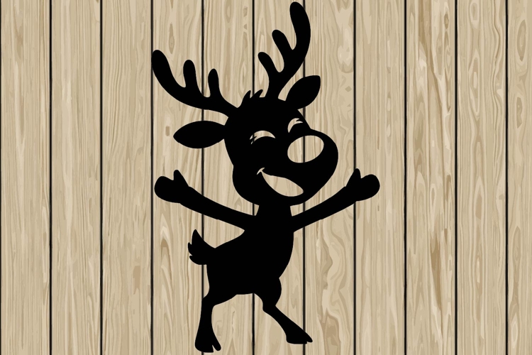 Funny reindeer stencil silhouette SVG