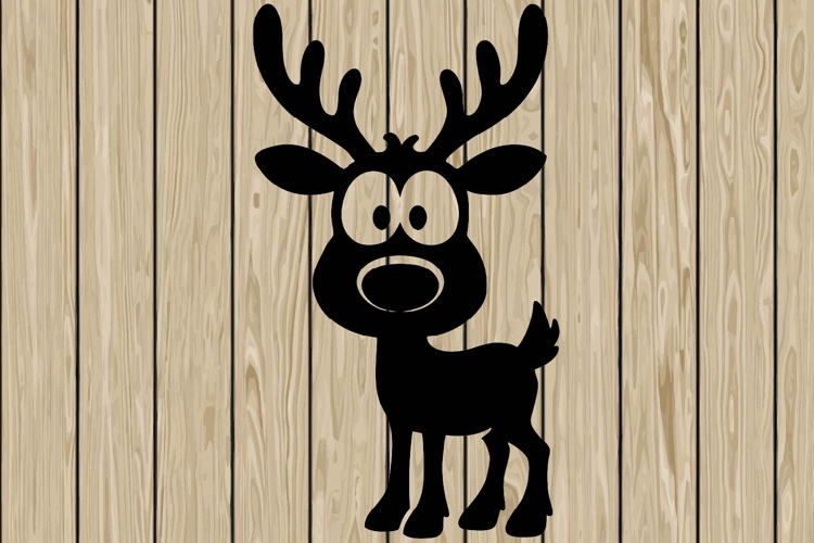 Funny reindeer stencil silhouette SVG