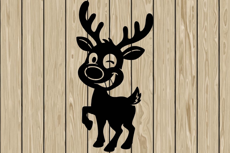 Funny reindeer stencil silhouette SVG