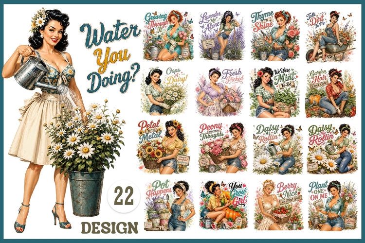Funny Retro Gardening Sublimation PNG