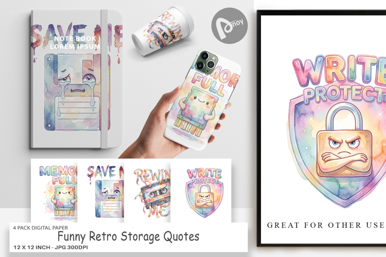 Funny Retro Storage Digital Paper