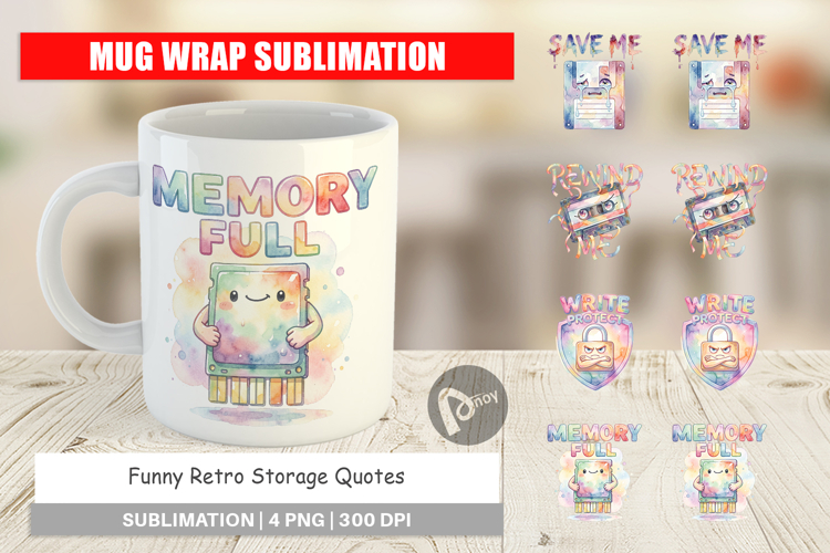 Funny Retro Storage Mug Wrap