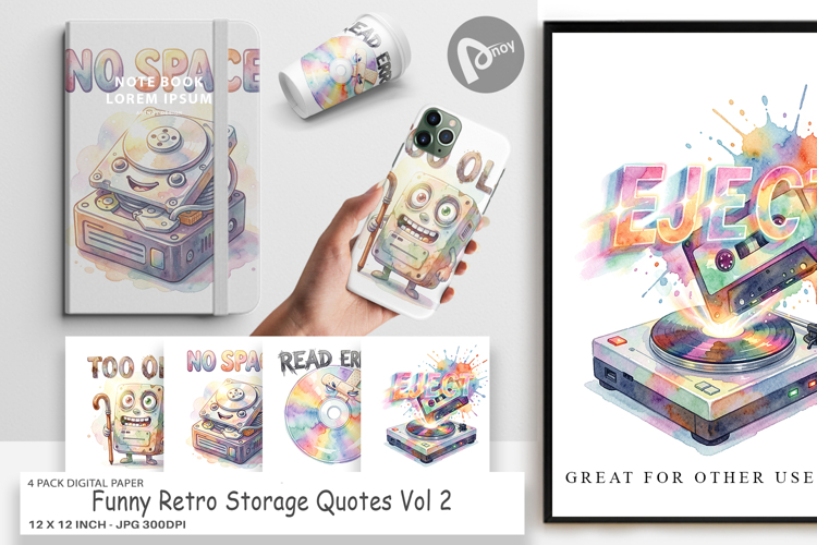 Funny Retro Storage Digital Paper