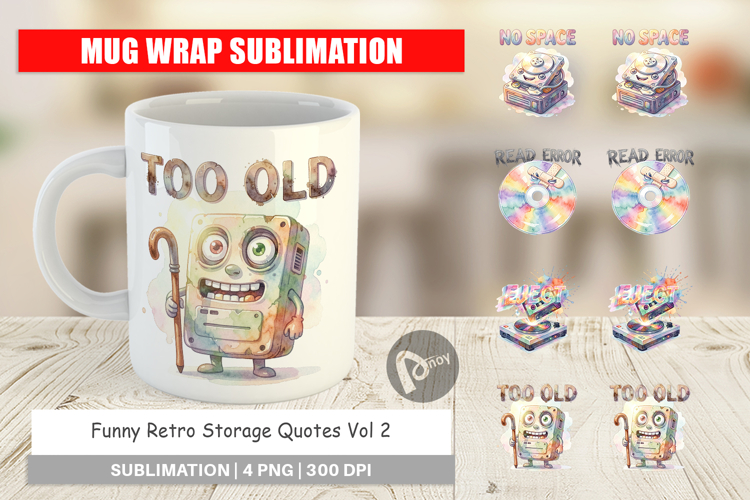 Funny Retro Storage Mug Wrap
