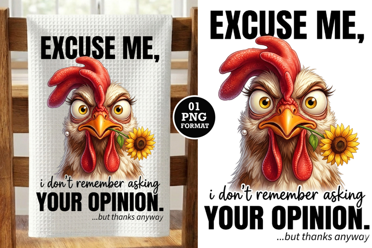 Funny Roster Kitchen Towel Design Png Sublimation Png