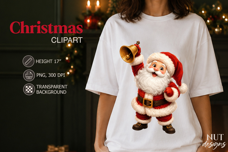 Cute Santa Christmas Clipart Santa Claus & Christmas Bell