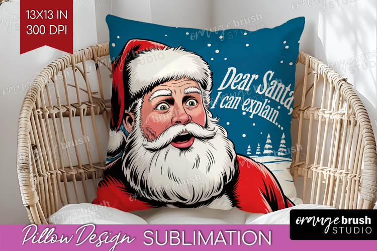 Funny Santa Xmas Pillow Sublimation Christmas Pillow Cover