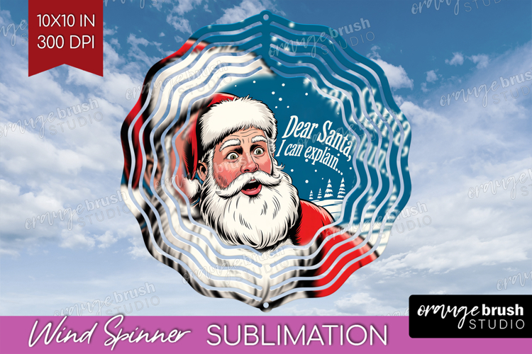 Funny Santa Xmas Wind Spinner Sublimation PNG Christmas