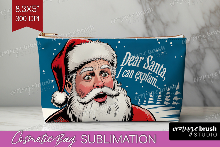 Funny Santa Xmas Cosmetic Bag Christmas Makeup Bag PNG