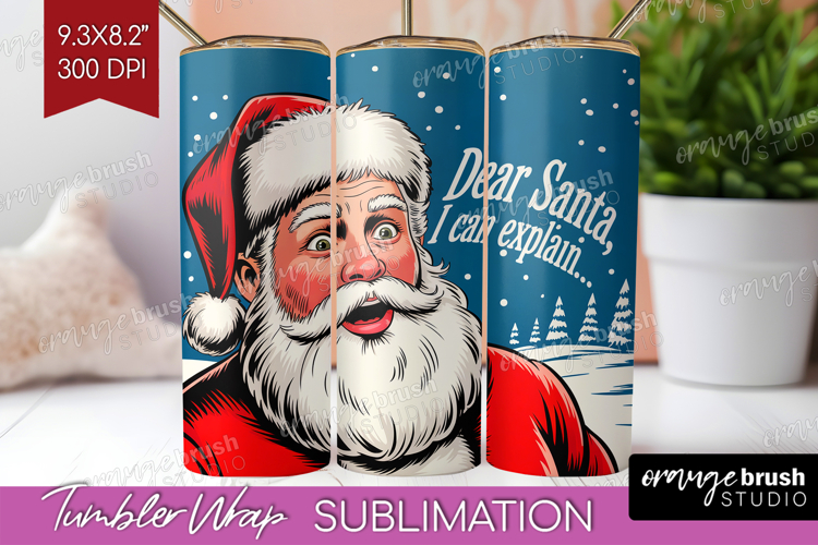 Funny Santa Xmas Tumbler Wrap Christmas Tumbler PNG