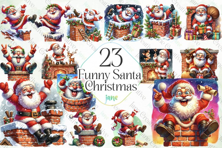 Cute Santa Clipart Image 14