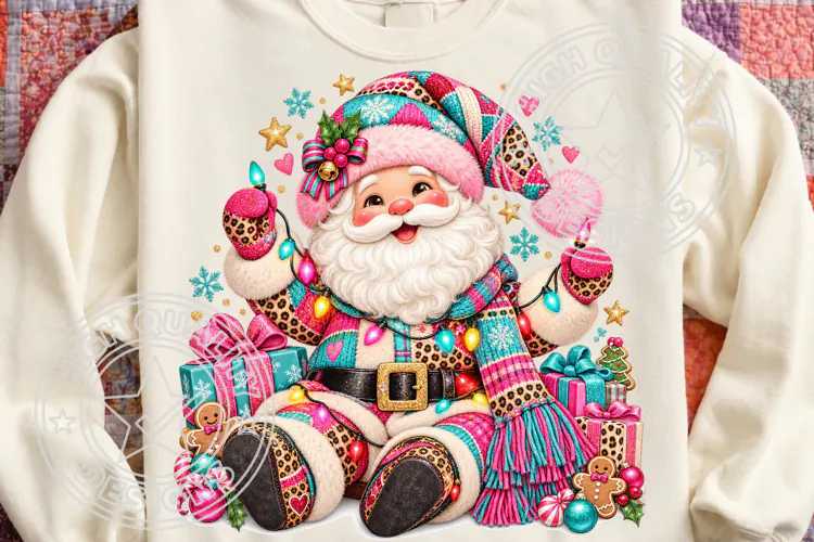 Funny Santa Lights, Whimsical Christmas Sublimation
