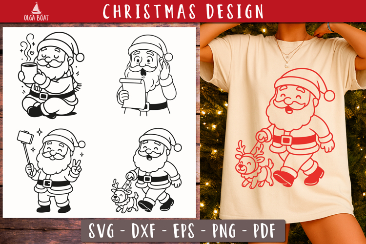 Funny Santa SVG Christmas cheer designs