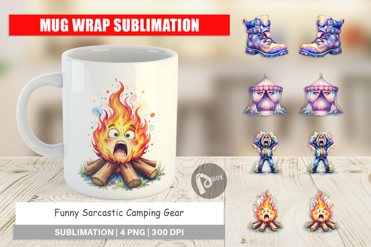 Sarcastic Camping Gear Mug Wrap