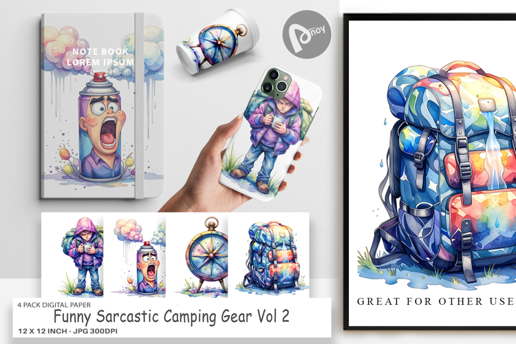 Sarcastic Camping Gear Digital Paper