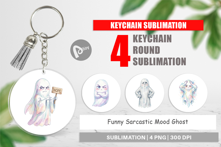 Funny Sarcastic Mood Ghost Keychain