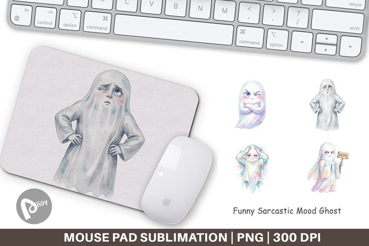 Funny Sarcastic Mood Ghost Mouse Pad