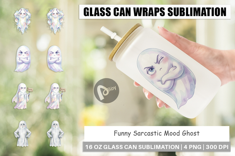 Funny Sarcastic Mood Ghost Glass Can
