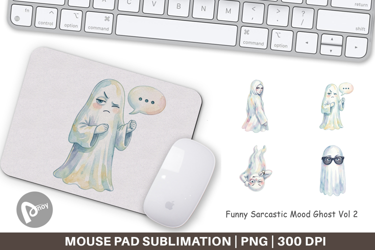 Funny Sarcastic Mood Ghost Mouse Pad