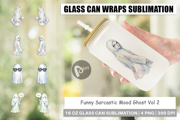 Funny Sarcastic Mood Ghost Glass Can