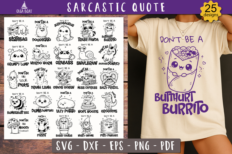 Funny Sarcastic Quotes Bundle SVG Dont be a