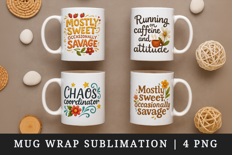 Funny Sassy Quote mug wrap printable sublimation design