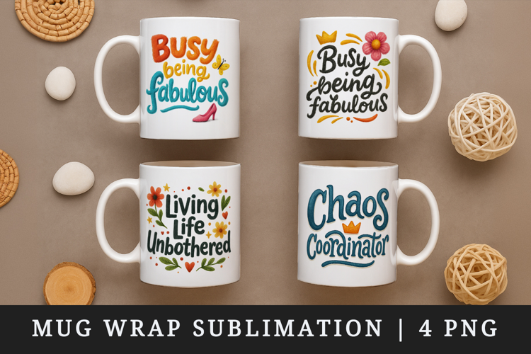 Funny Sassy Quote mug wrap printable sublimation design