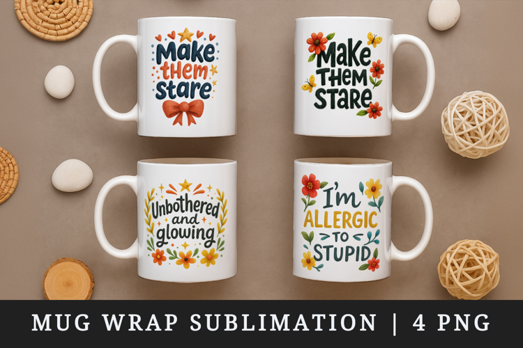 Funny Sassy Quote mug wrap printable sublimation design
