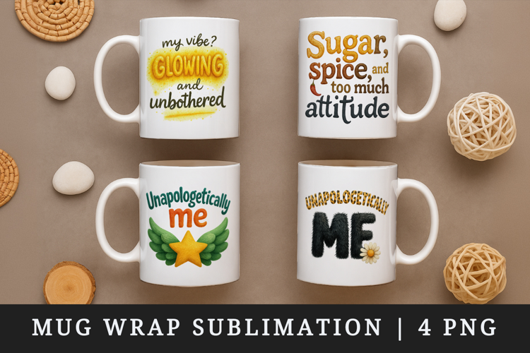 Funny Sassy Quote mug wrap printable sublimation design