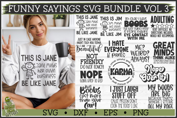 Funny Sayings SVG Bundle Vol 3