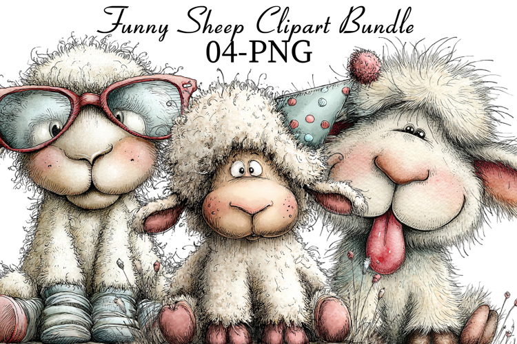 Funny Sheep Clipart Sublimation
