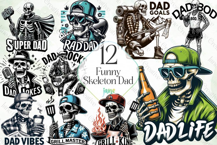 Funny Skeleton Father Sublimation