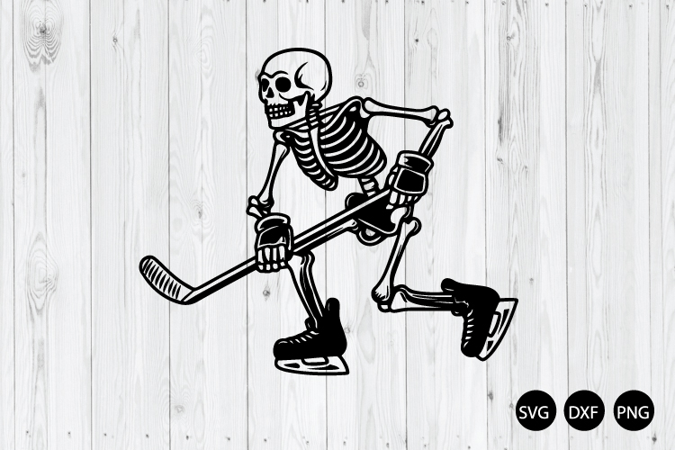 Funny Skeleton Playing Ice Hockey SVG, Ice Hockey SVG