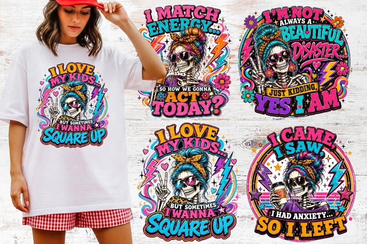 Funny Skeletons Sarcastic Adult humor Retro PNG Sublimation