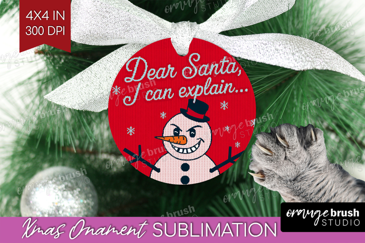 Funny Snowman Xmas Ornament PNG Christmas PNG Sublimation