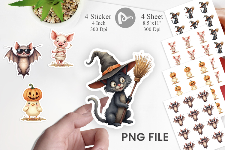Funny Spooky Faces Sticker
