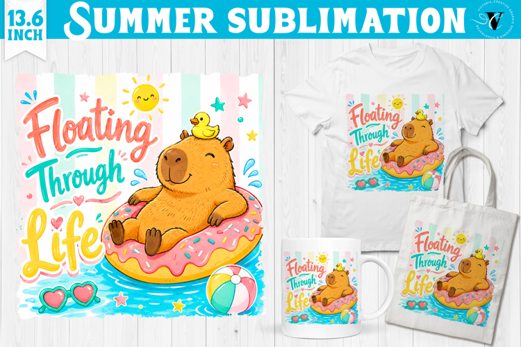 Summer beach sublimation | Funny Summer Capybara