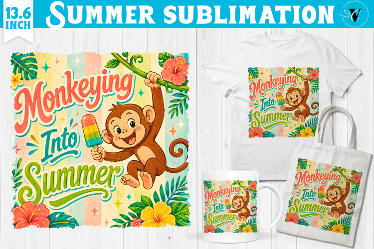 Summer beach sublimation | monkeying into summer monkey