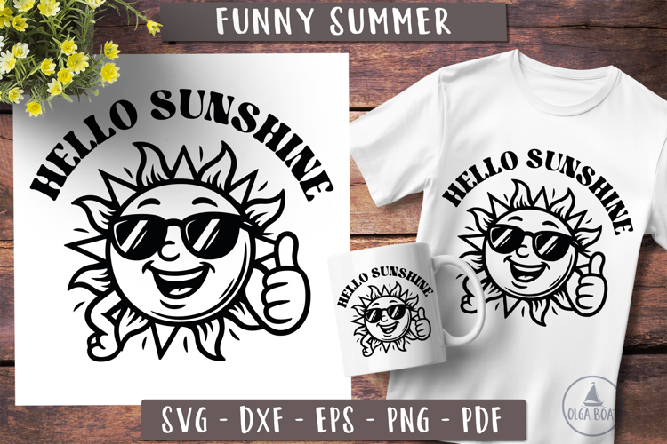 Funny Summer Beach svg Hello sunshine
