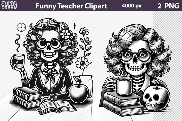Funny Teacher Clipart | Halloween Teacher Sublimation