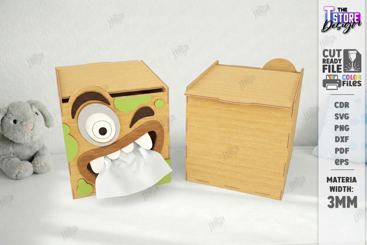 Tissue Box Laser Cut | Funny Monster SVG | Tissue Box Covers
