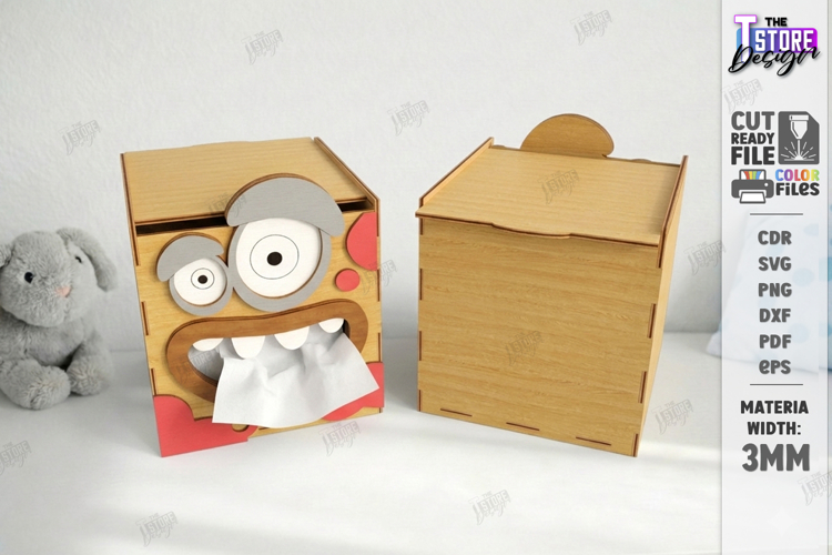 Tissue Box Laser Cut | Funny Monster SVG | Tissue Box Covers