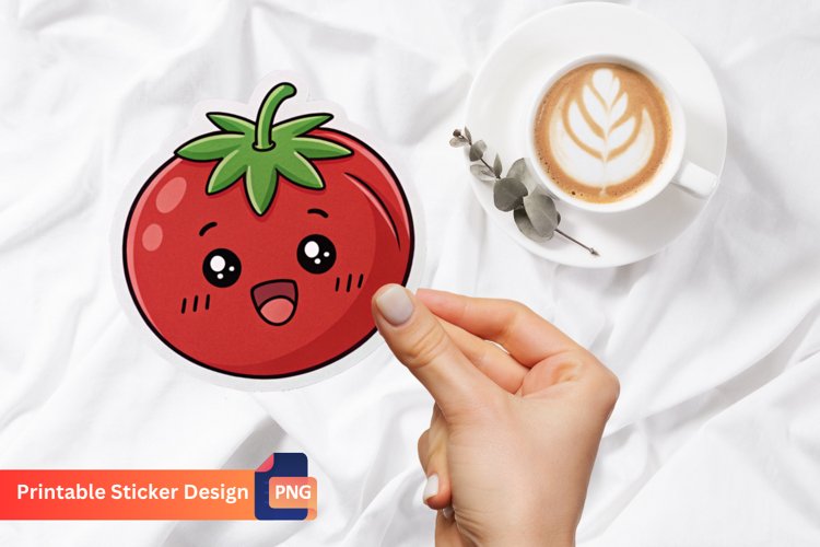 Funny Tomato Sticker, Funny Vegetable Sticker, Kawaii Tomato