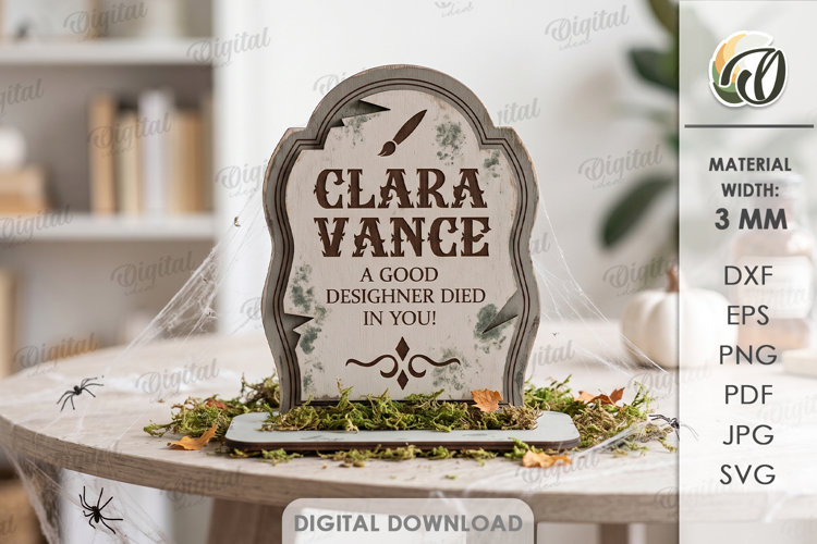 Funny Tombstone Stand Laser Cut. Halloween Stand Decor SVG