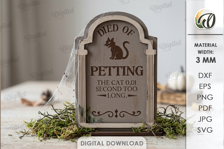 Funny Tombstone Stand Laser Cut. Halloween SVG
