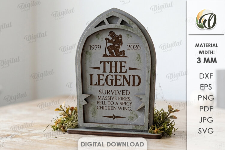 Funny Tombstone Stand Laser Cut. Halloween Stand Decor SVG example image 1