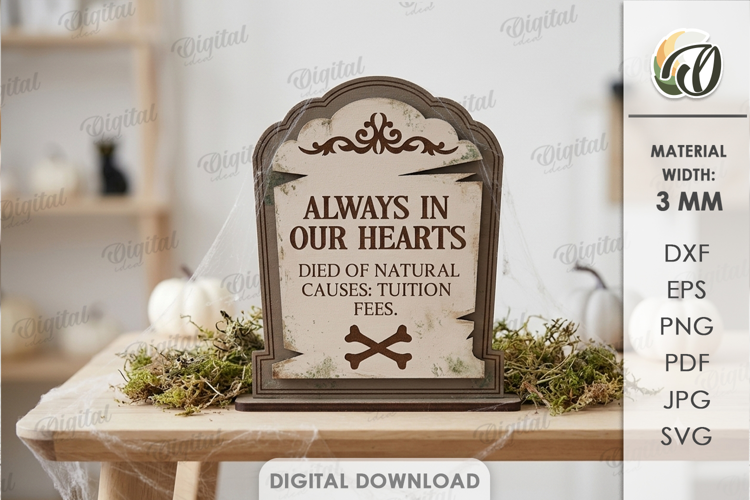 Funny Tombstone Stand Laser Cut. Halloween Stand Decor SVG