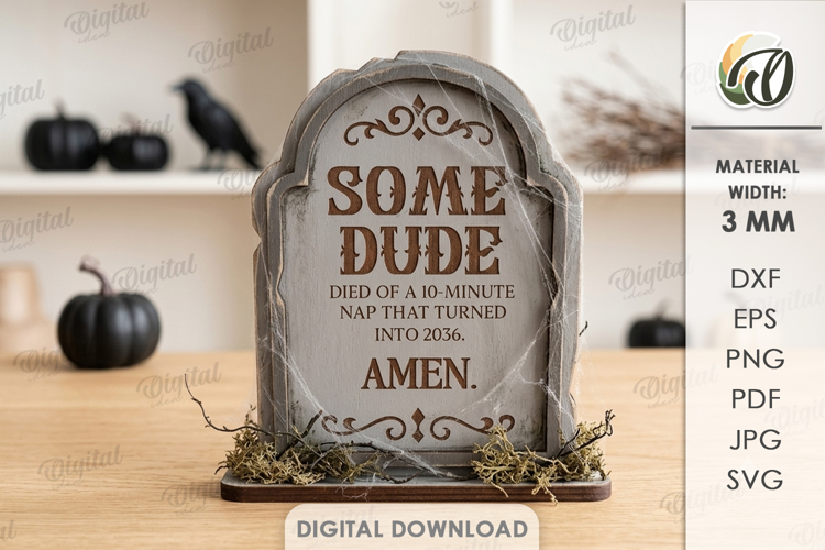 Funny Tombstone Stand Laser Cut. Halloween Stand Decor SVG